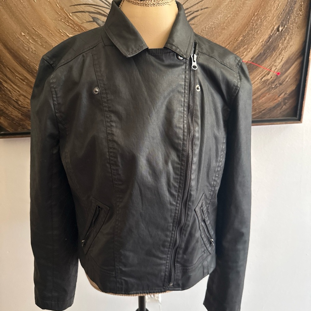 LOFT Charcoal Leather Jacket